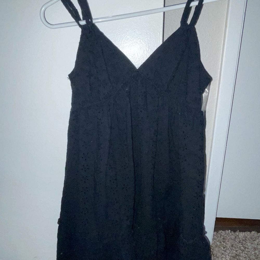 black dress with flowers